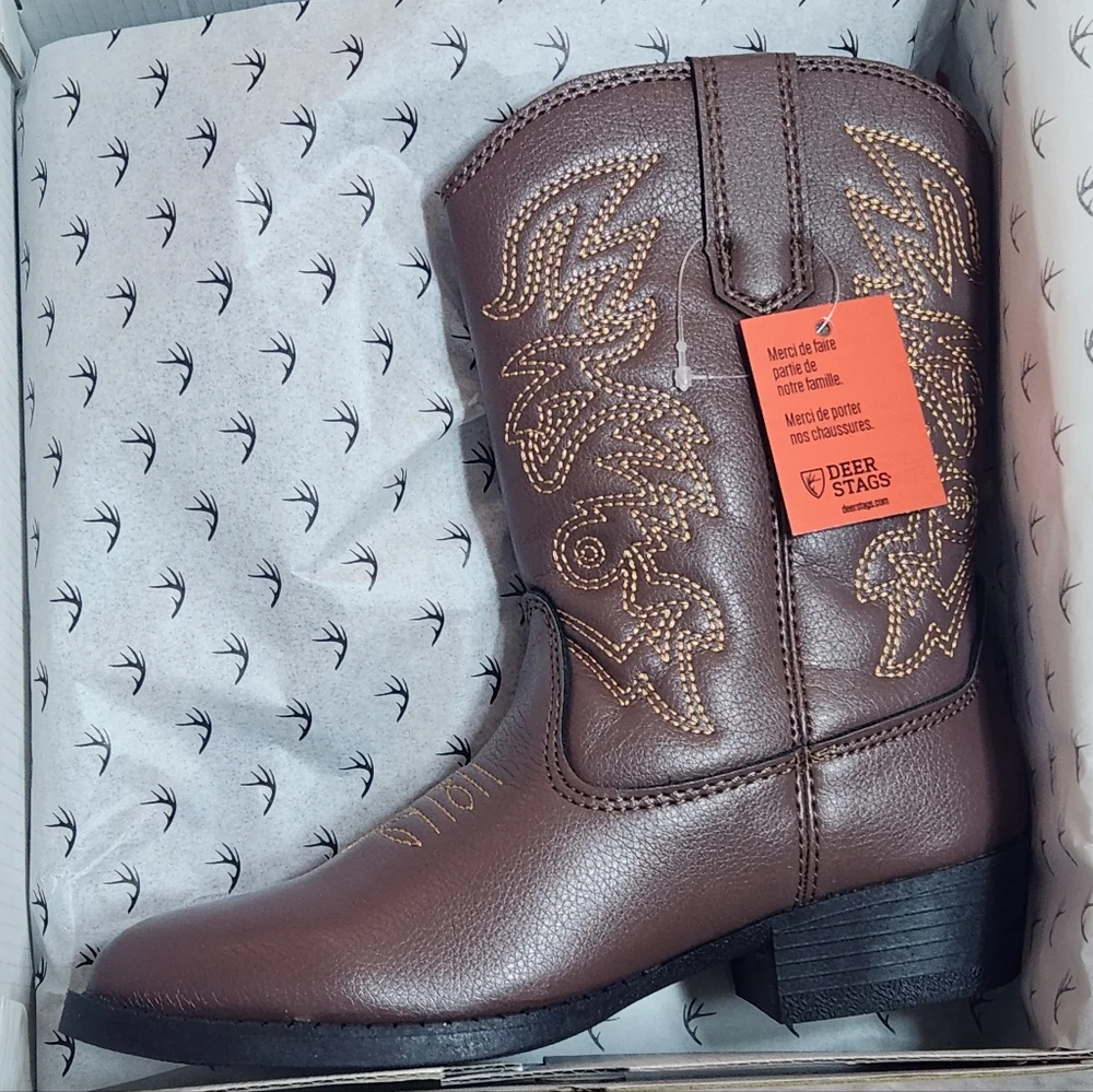 DEER STAGS RANCH Imitation Leather Western Boots
